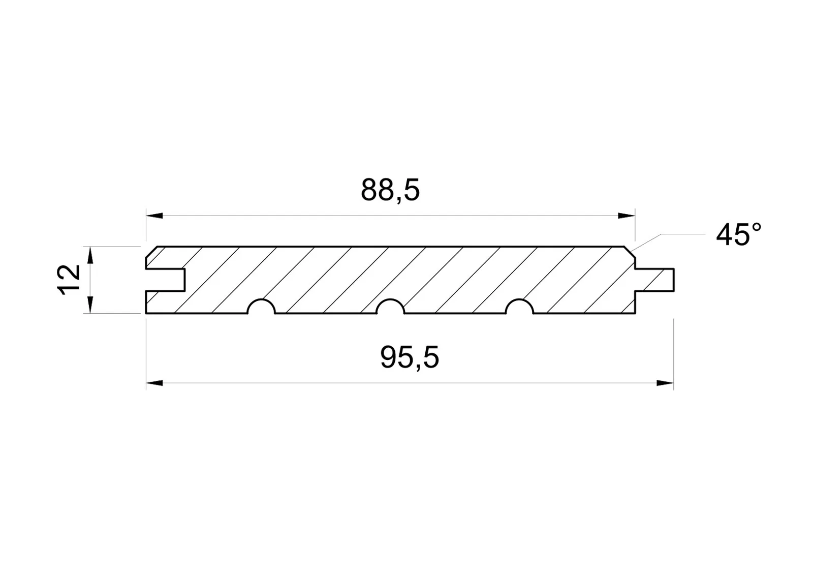 Palubky 12 mm profil C