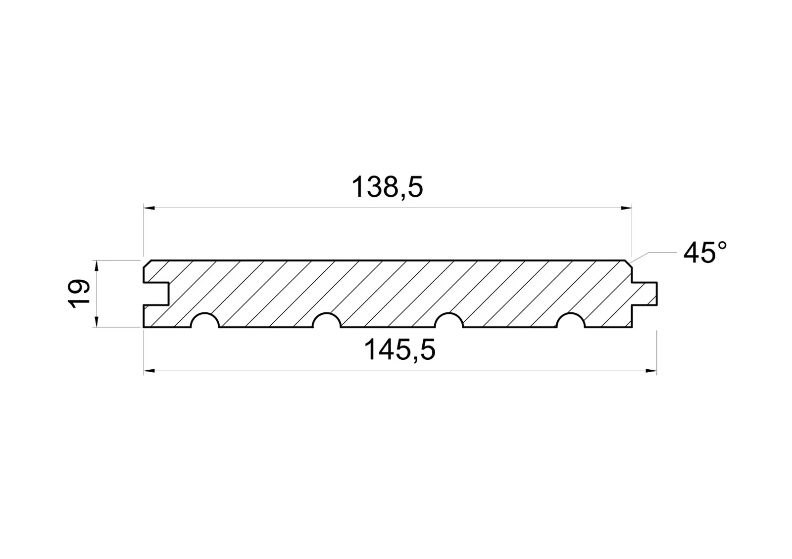 Palubky 19 mm profil C